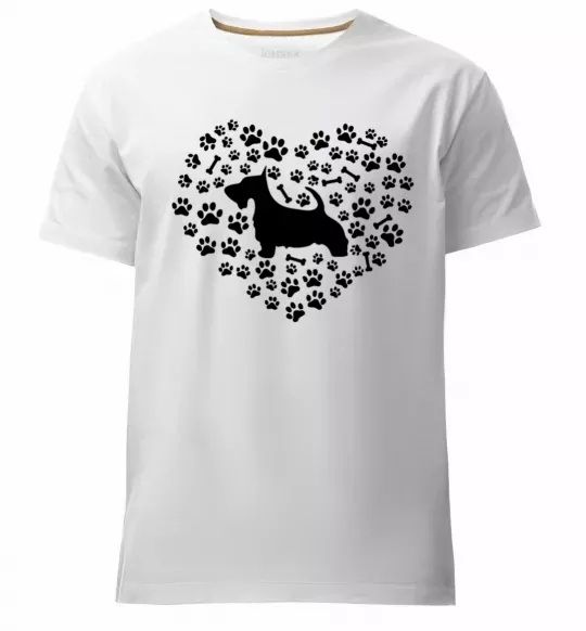 Чоловіча преміум футболка Love scotch terrier Білий фото