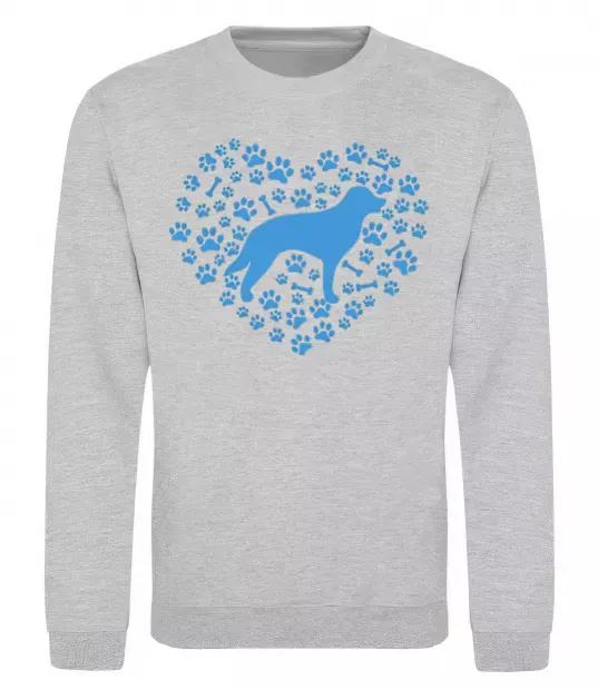 Свитшот Love retriever Серый меланж фото