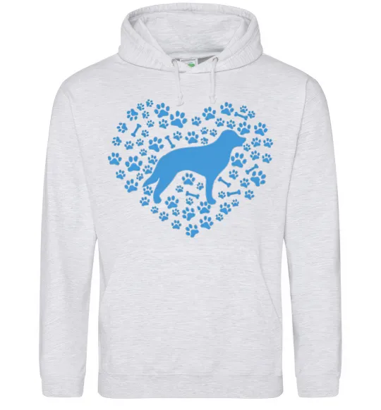 Чоловіча толстовка (худі) Love retriever Сірий меланж фото