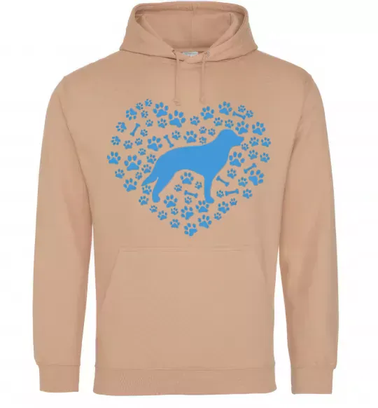 Чоловіча толстовка (худі) Love retriever Пісочний фото