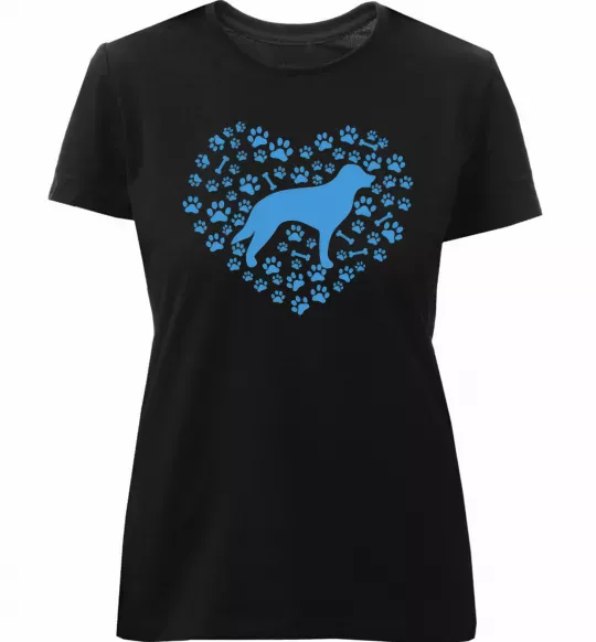 Жіноча преміум футболка Love retriever Чорний фото