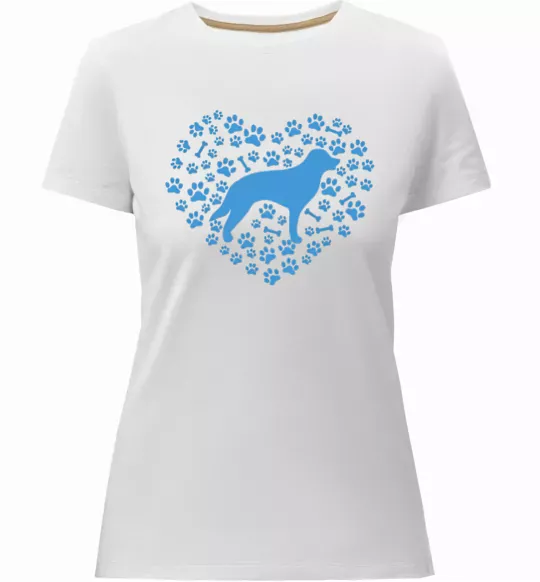 Жіноча преміум футболка Love retriever Білий фото