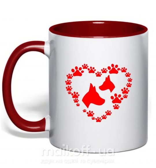 Чашка з кольоровою ручкою Animal icon Червоний фото
