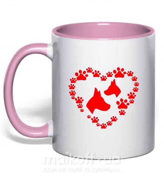 Чашка з кольоровою ручкою Animal icon Ніжно рожевий фото