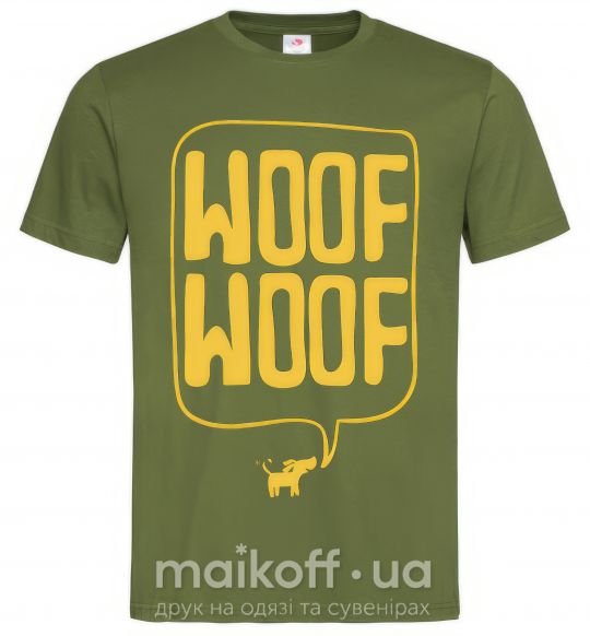 Мужская футболка Woof woof Оливковый фото