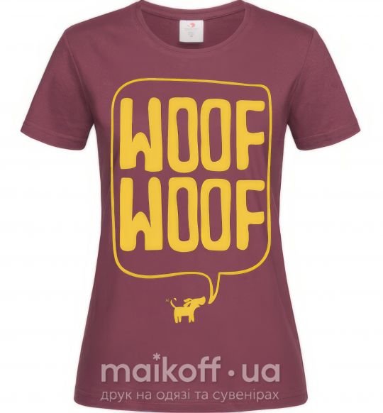 Женская футболка Woof woof Бордовый фото
