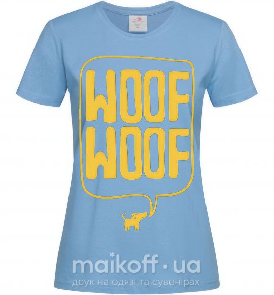 Жіноча футболка Woof woof Блакитний фото