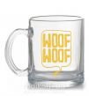 Чашка скляна Woof woof Прозорий фото