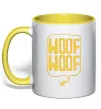 Чашка з кольоровою ручкою Woof woof Сонячно жовтий Чашка з кольоровою ручкою Woof woof Сонячно жовтий фото