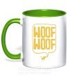 Чашка з кольоровою ручкою Woof woof Зелений фото