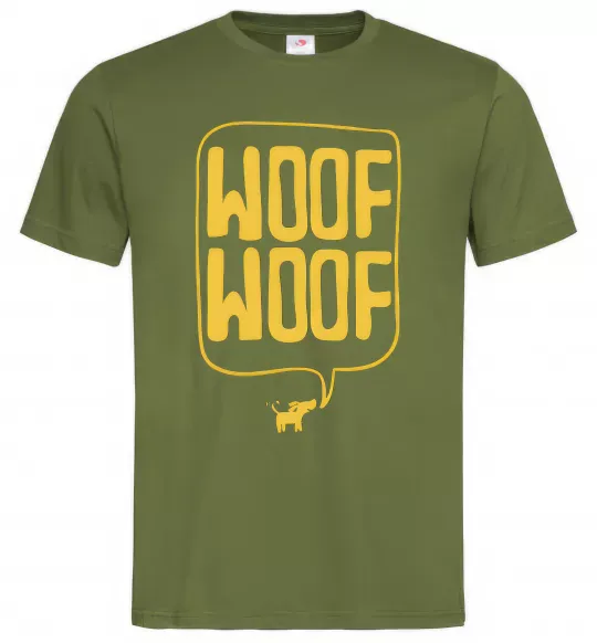 Мужская футболка Woof woof Оливковый фото