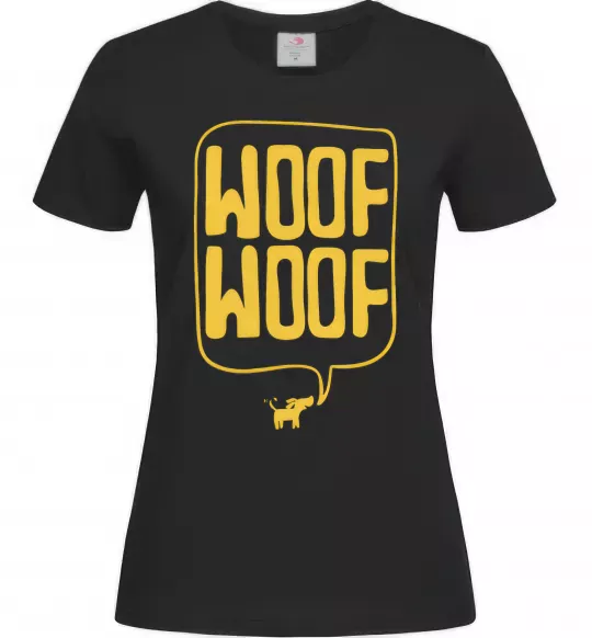 Женская футболка Woof woof Черный фото