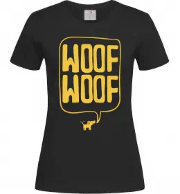 Женская футболка Woof woof Черный фото