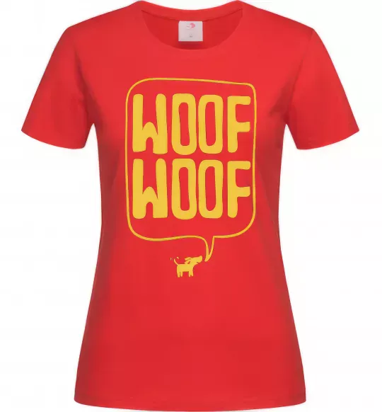 Женская футболка Woof woof Красный фото