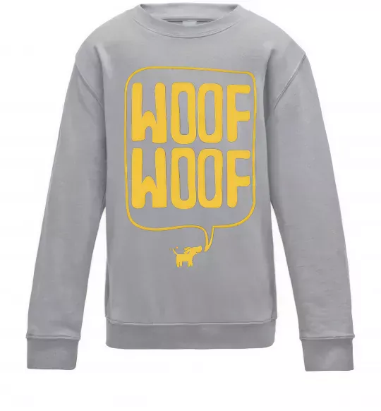 Детский Свитшот Woof woof Серый меланж фото