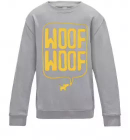 Дитячий світшот Woof woof Сірий меланж фото