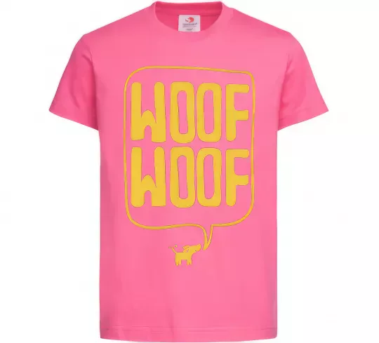 Детская футболка Woof woof Ярко-розовый фото