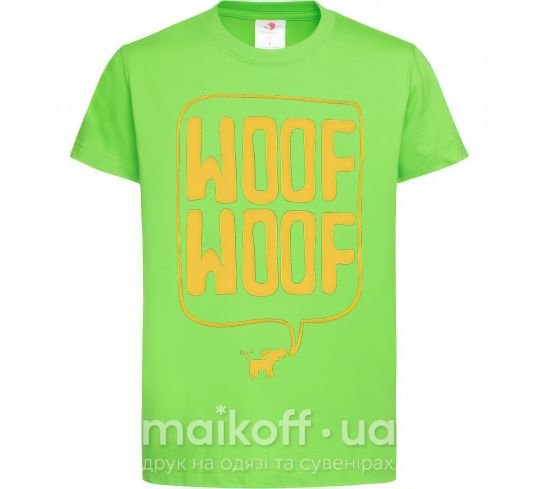 Детская футболка Woof woof Лаймовый фото
