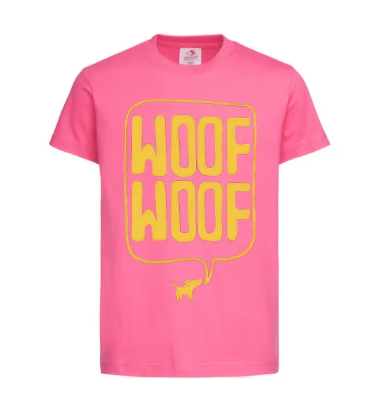 Детская футболка Woof woof Ярко-розовый фото