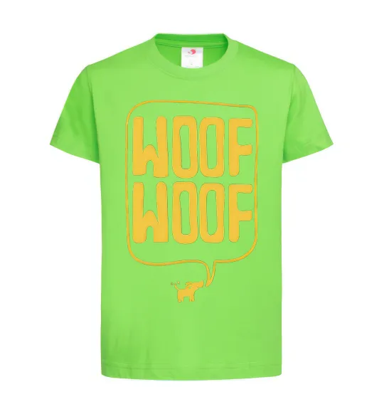 Детская футболка Woof woof Лаймовый фото