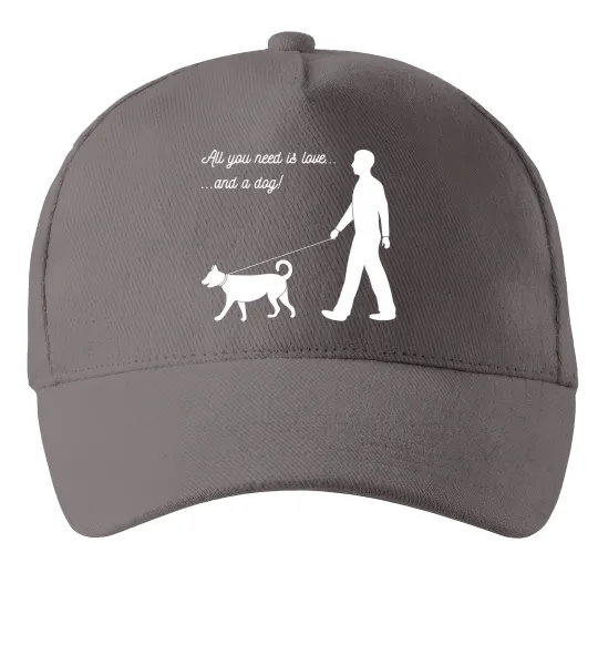 Кепка All you need is love and dog Серый фото