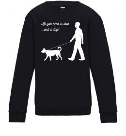 Детский Свитшот All you need is love and dog