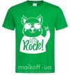 Мужская футболка Dog let's rock Зеленый фото