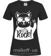 Жіноча футболка Dog let's rock Чорний фото