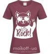 Женская футболка Dog let's rock Бордовый фото