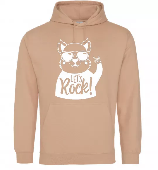 Чоловіча толстовка (худі) Dog let's rock Пісочний фото