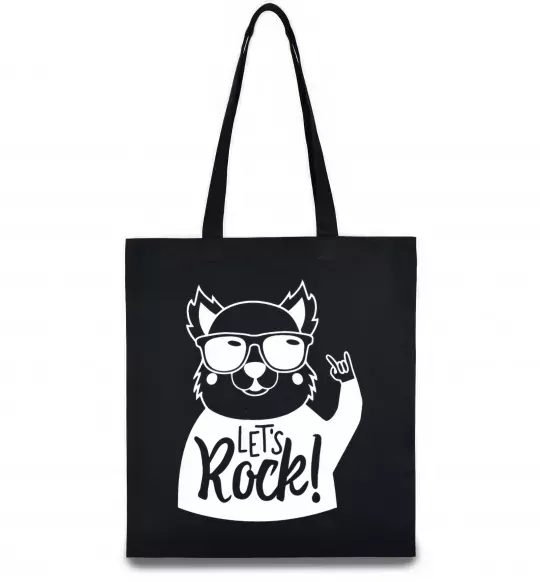 Еко-сумка Dog let's rock Чорний фото