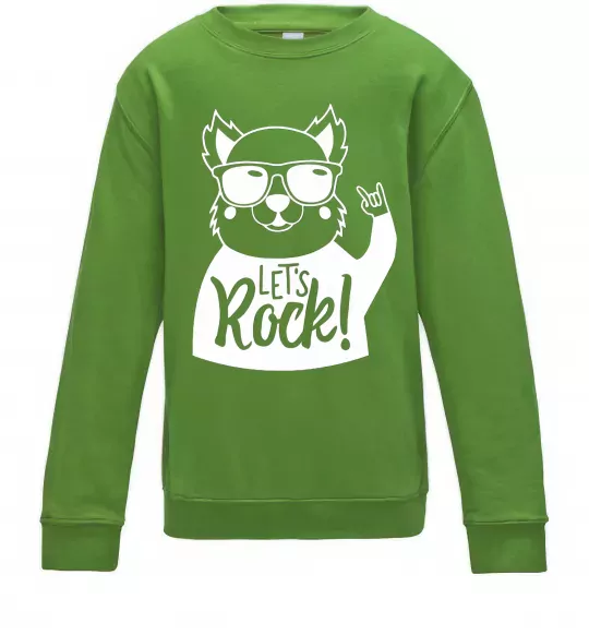 Дитячий світшот Dog let's rock Лаймовий фото