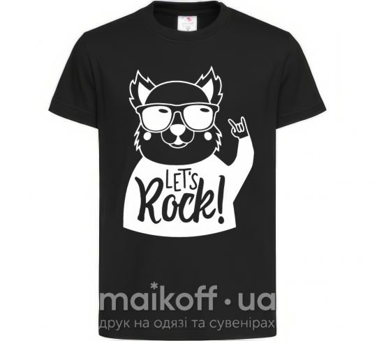 Детская футболка Dog let's rock Черный фото