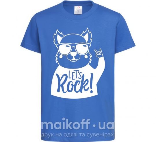 Детская футболка Dog let's rock Ярко-синий фото