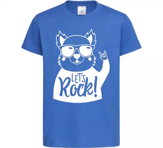 Детская футболка Dog let's rock Ярко-синий фото