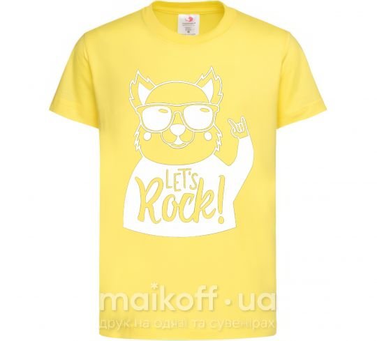 Детская футболка Dog let's rock Лимонный фото