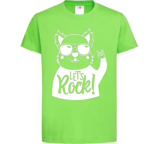 Детская футболка Dog let's rock Лаймовый фото