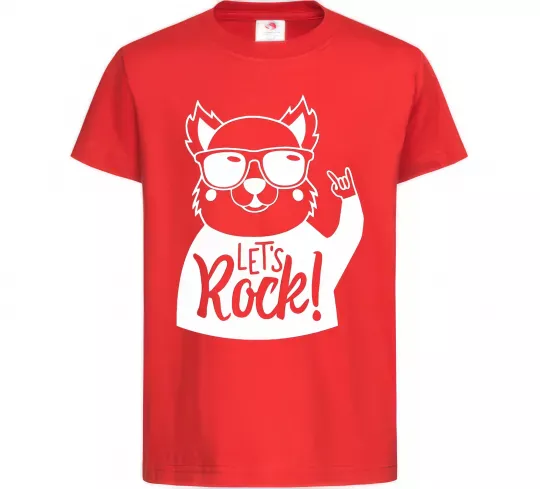 Детская футболка Dog let's rock Красный фото