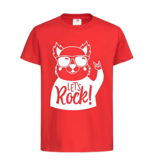 Детская футболка Dog let's rock Красный фото