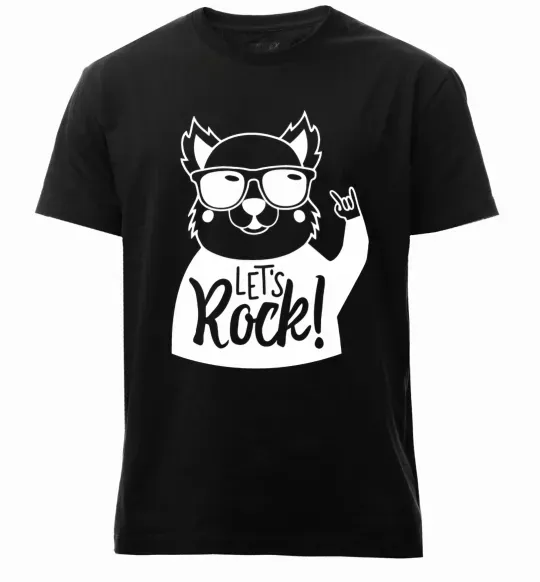 Мужская премиум футболка Dog let's rock Черный фото