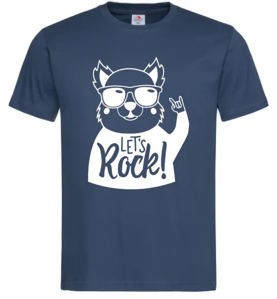 Чоловіча футболка Dog let's rock Темно-синій фото