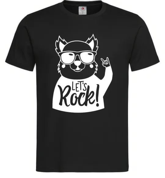 Чоловіча футболка Dog let's rock Чорний фото