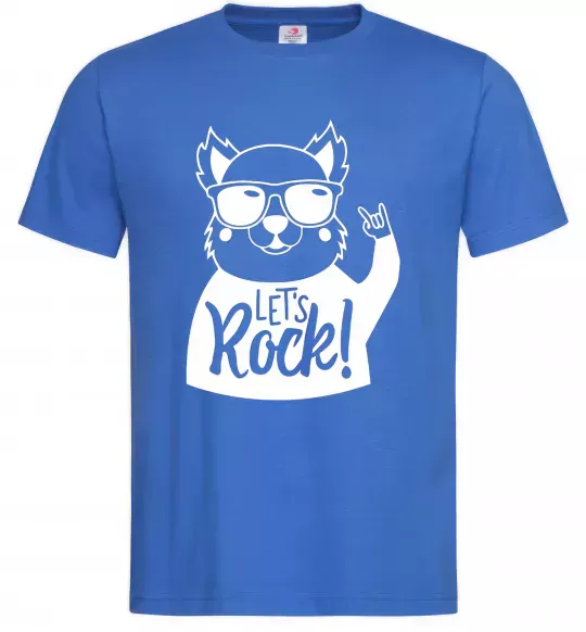 Чоловіча футболка Dog let's rock Яскраво-синій фото