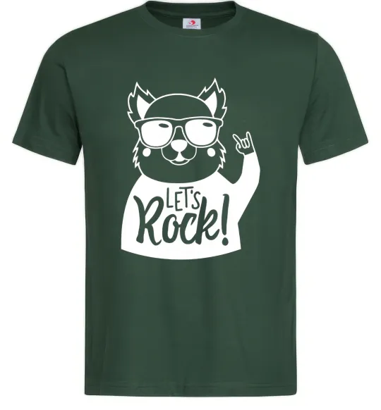 Чоловіча футболка Dog let's rock Темно-зелений фото