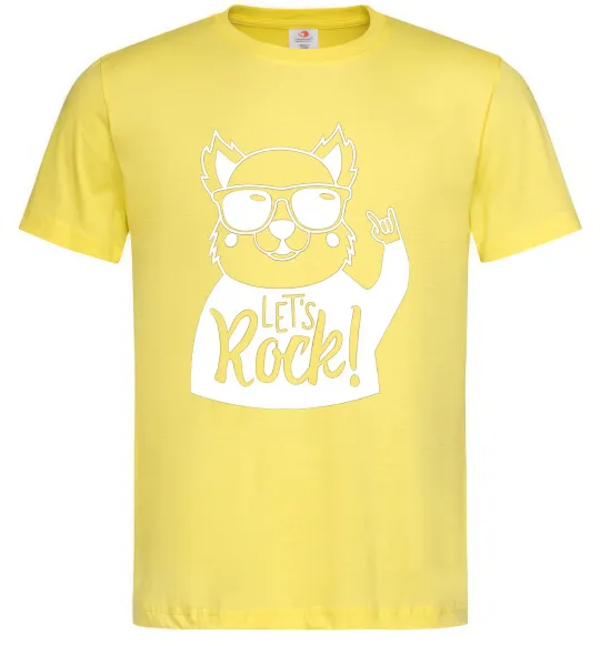 Чоловіча футболка Dog let's rock Лимонний фото