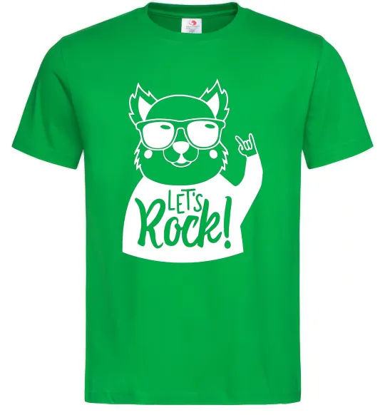 Чоловіча футболка Dog let's rock Зелений фото