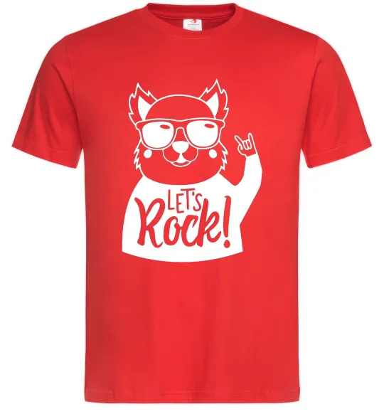 Чоловіча футболка Dog let's rock Червоний фото