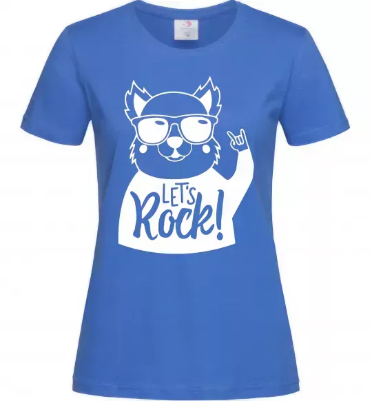 Женская футболка Dog let's rock Ярко-синий фото