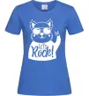 Женская футболка Dog let's rock Ярко-синий Женская футболка Dog let's rock Ярко-синий фото