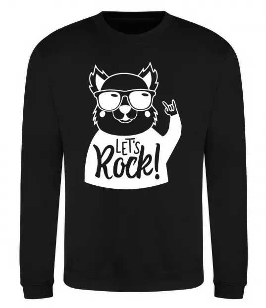 Свитшот Dog let's rock Черный фото